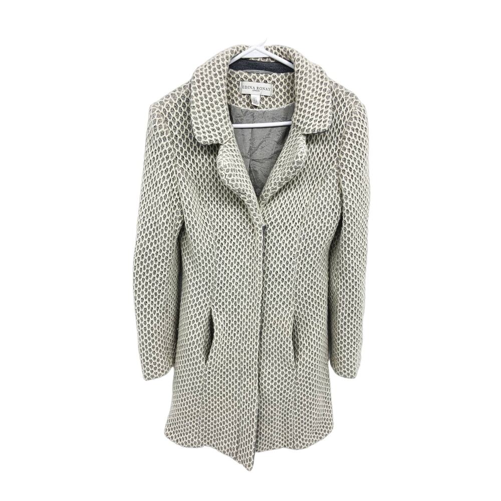 Edina Ronay London Wool Blend Printed Jacket with Pockets Size 6